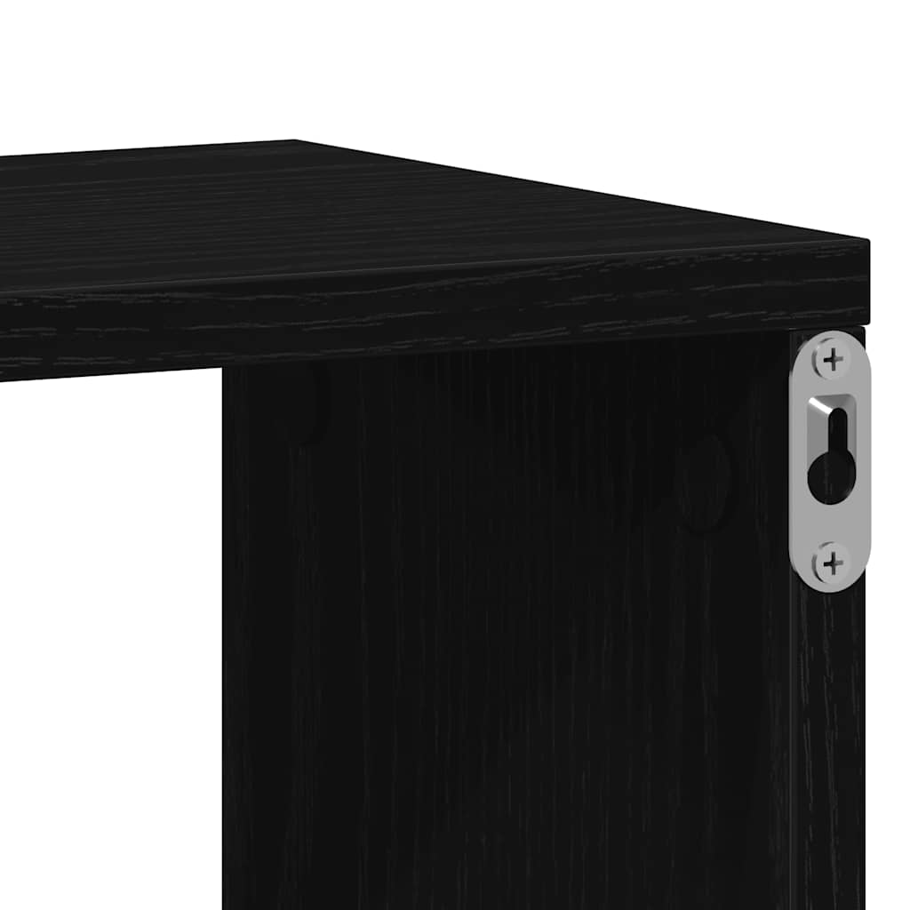 Zidne kockaste police 4 kom crni hrast 100x15x30 cm