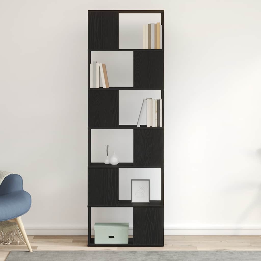 Ormar za knjige/Pregrada za sobu crni hrast 60x24x186 cm