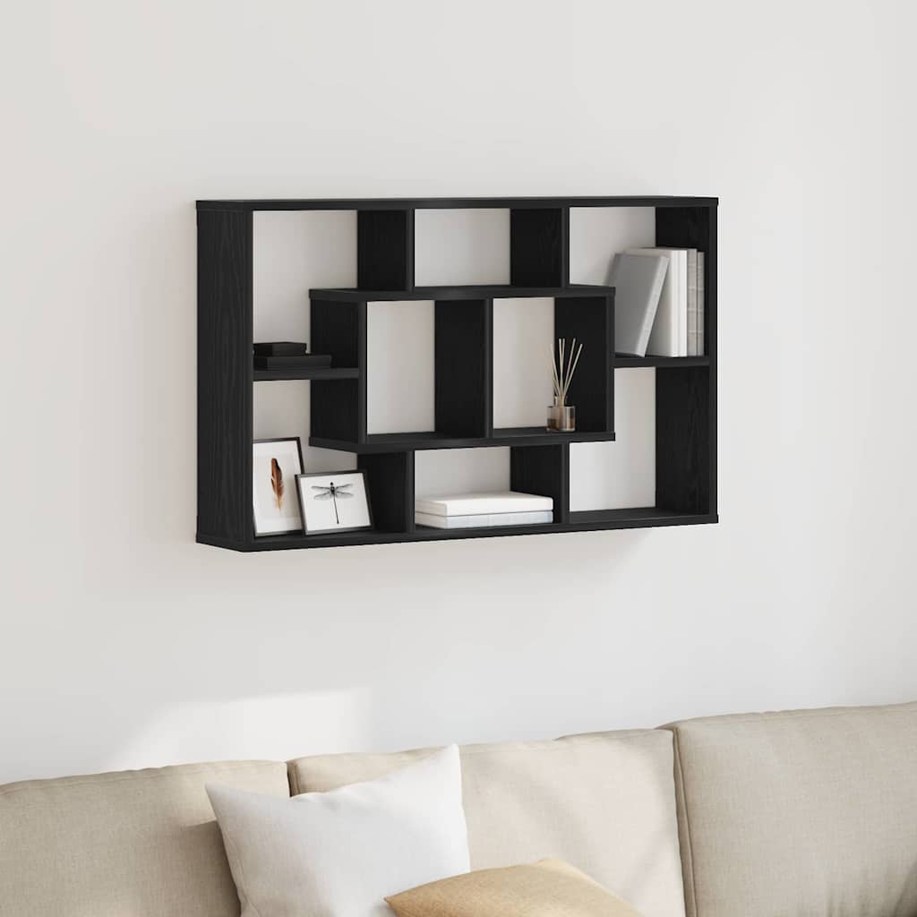 Polica na zidu Crni hrast 85 x 16 x 52,5 cm Konstruirano drvo