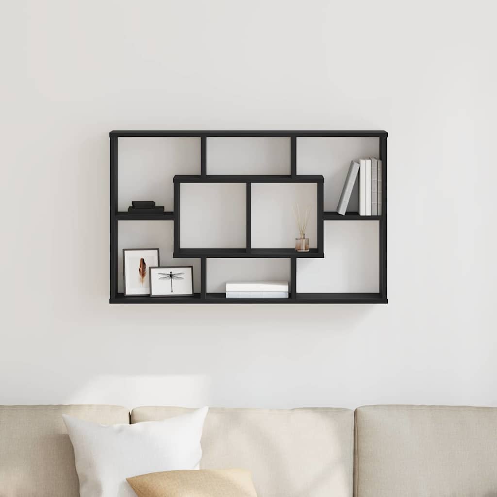 Polica na zidu Crni hrast 85 x 16 x 52,5 cm Konstruirano drvo