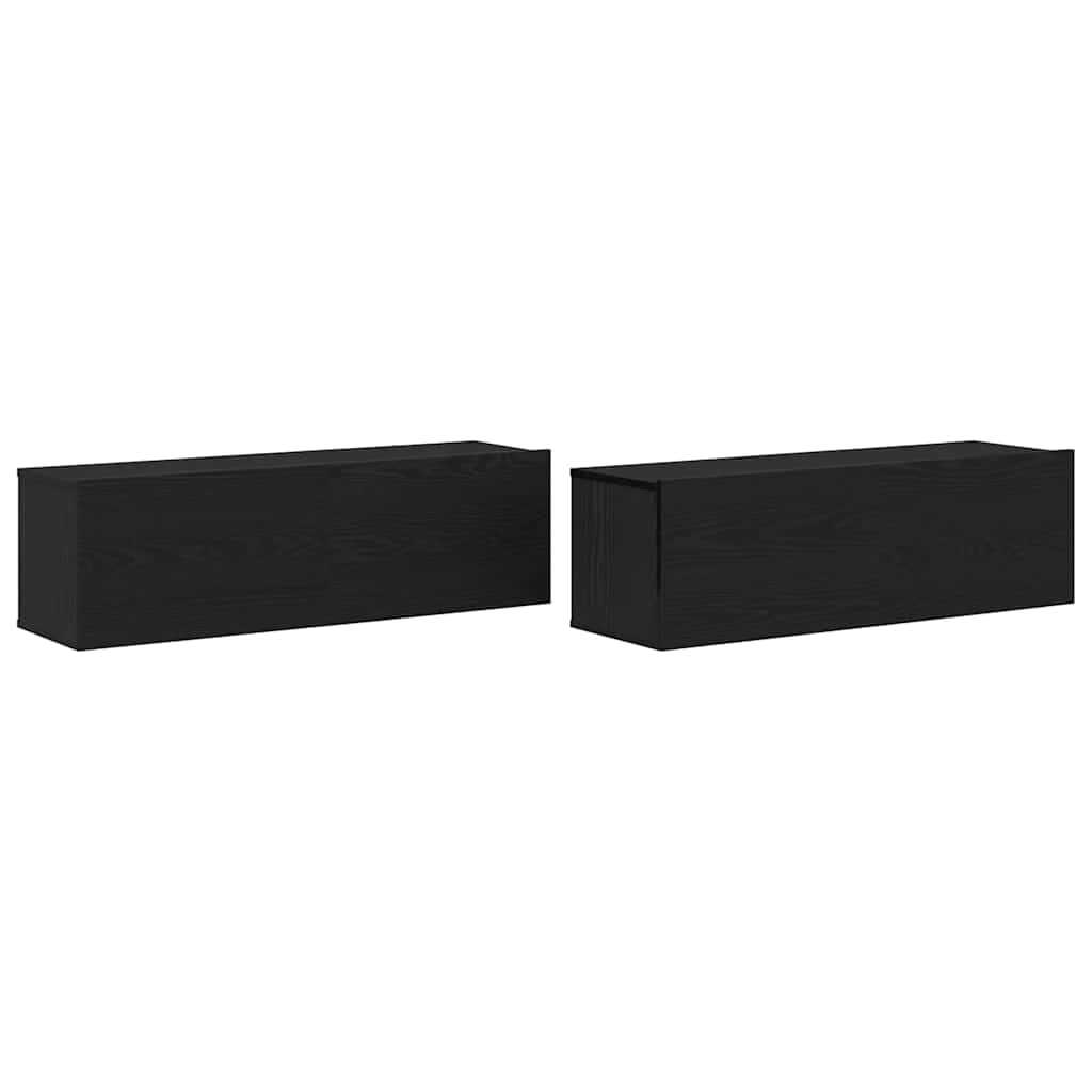 TV ormar 2 pcs Crna 100 x 30 x 30 cm Konstruirano drvo
