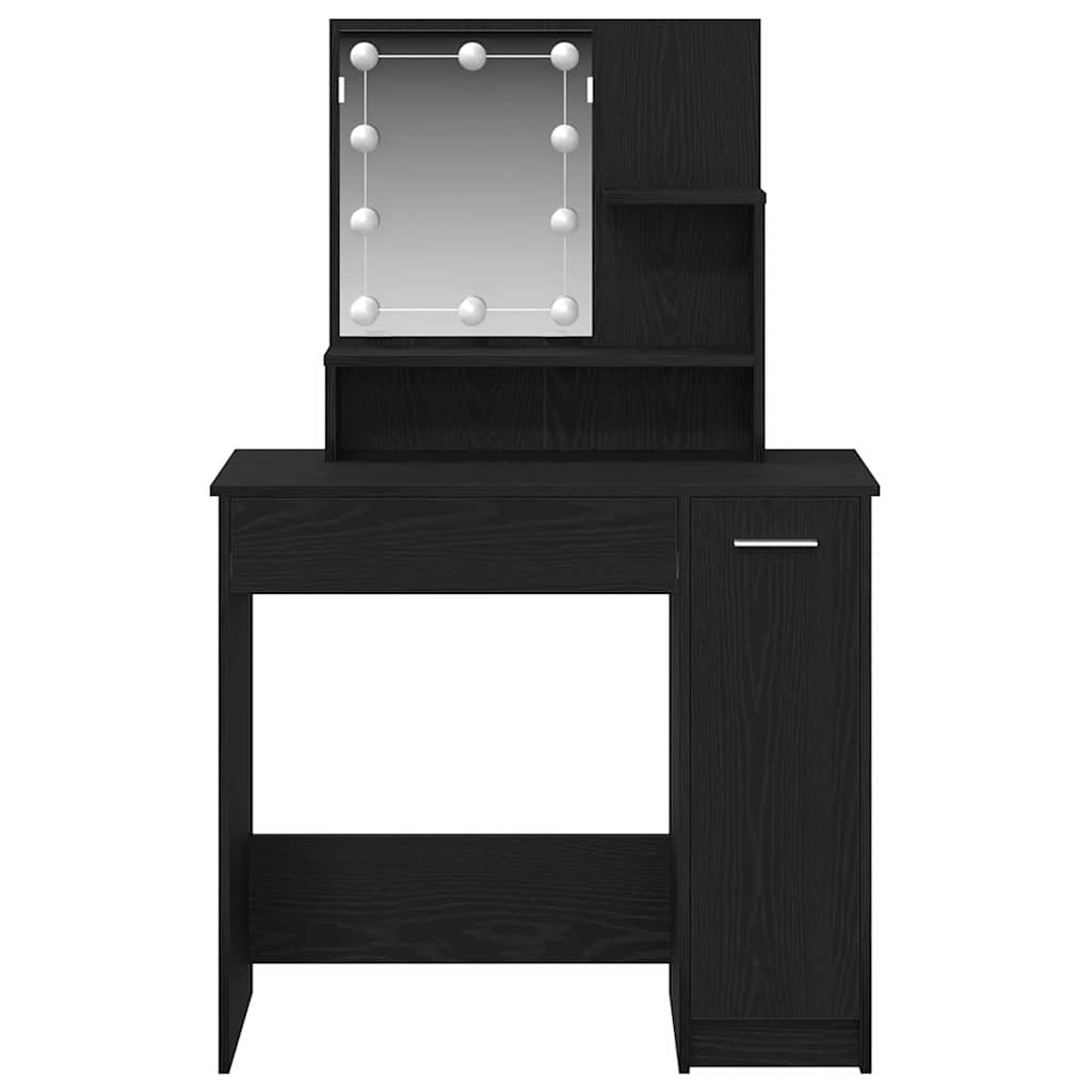 Toaletni stol Crni hrast 86,5 x 35 x 136 cm Konstruirano drvo
