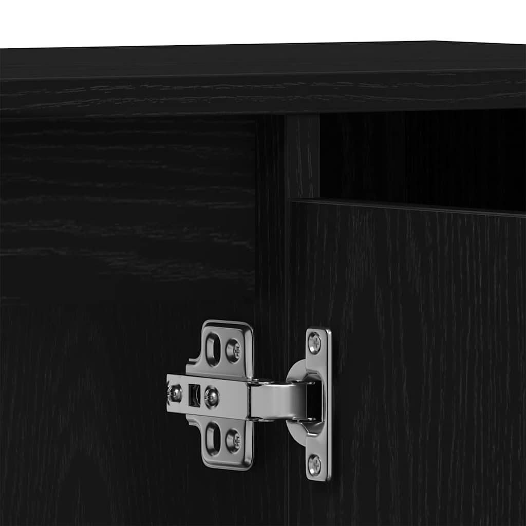 Ormarić za umivaonik crni hrast 80x33x60 cm inženjerski drvo