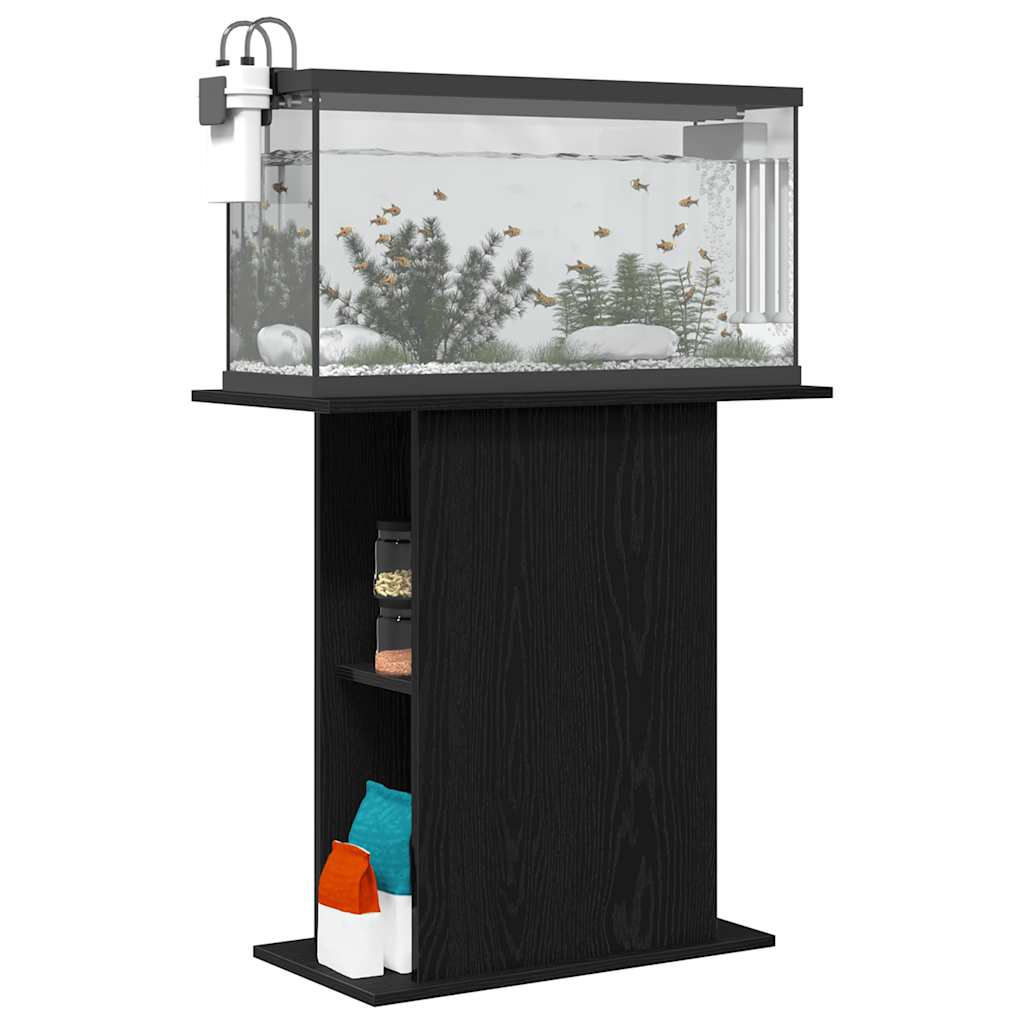 Stalak za akvarij crni hrast 75x36x72,5 cm Konstruirano drvo