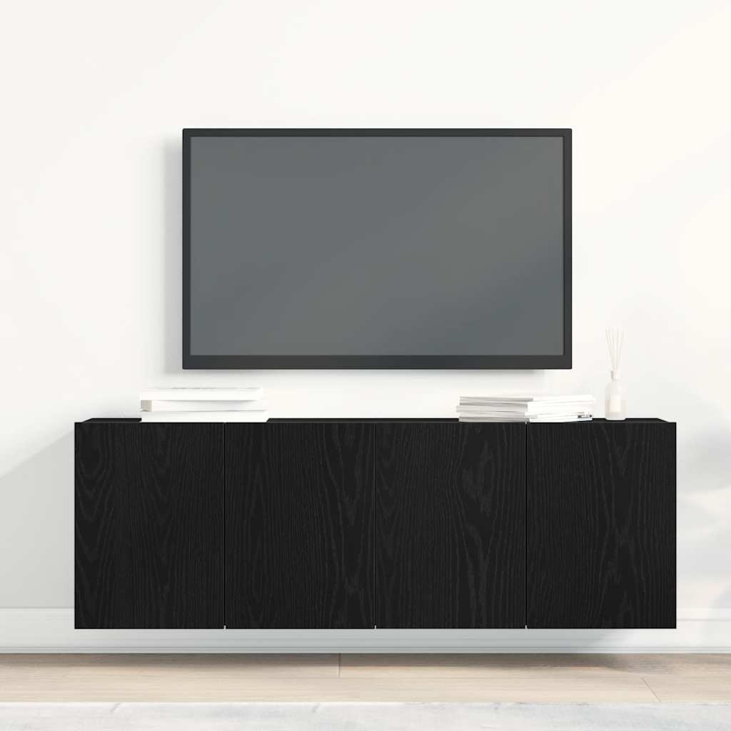 TV ormarići 2 kom. crni hrast 120x30x41 cm inženjerski drvo