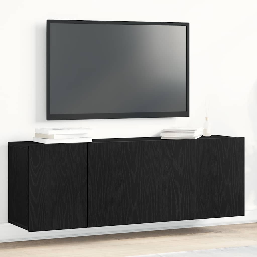TV ormarići 2 kom. crni hrast 120x30x41 cm inženjerski drvo