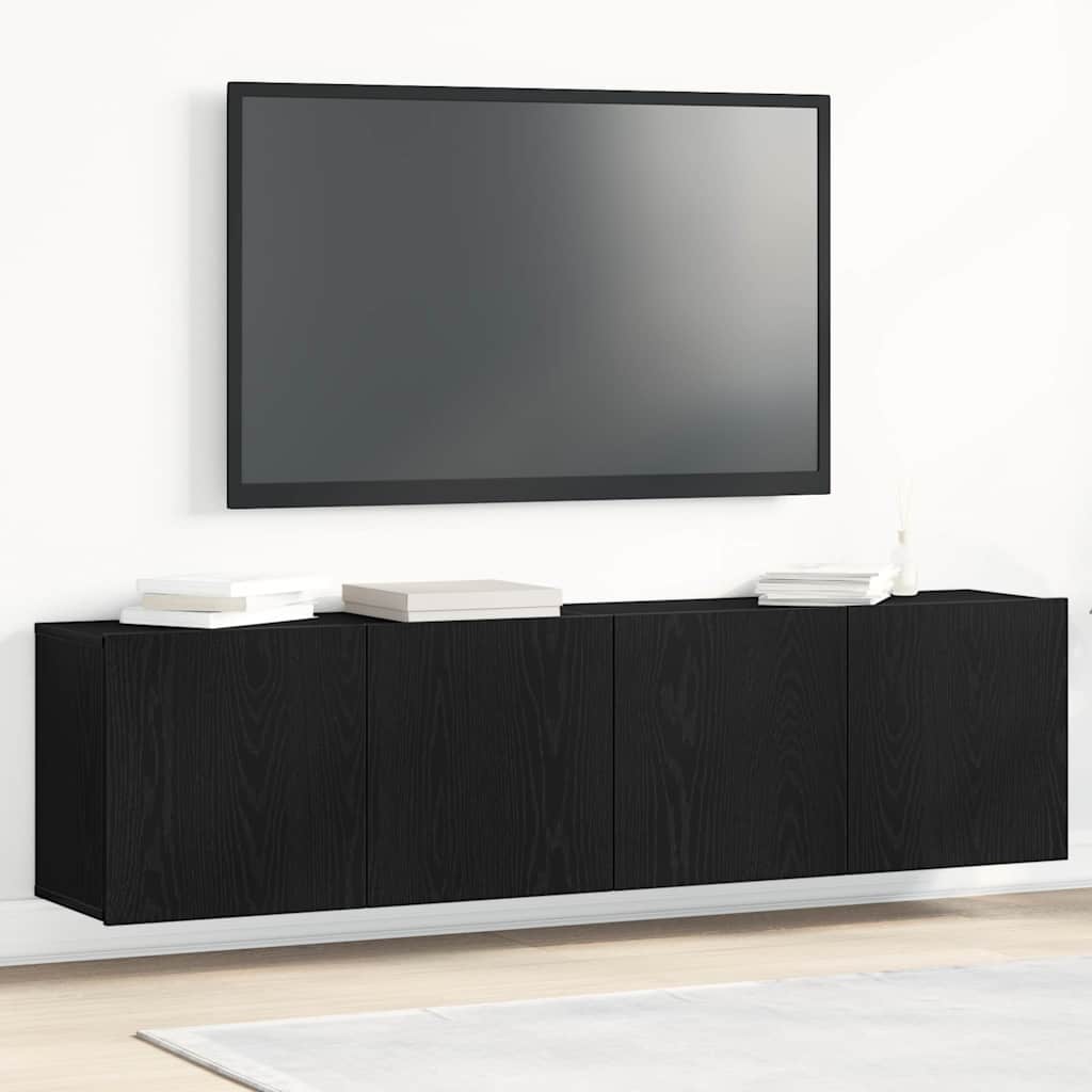 TV ormarići 2 kom. crni hrast 160x30x41 cm inženjerski drvo