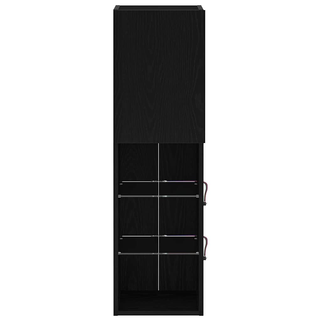 Set TV komoda Zidne 2 pcs Crni hrast 30,5 x 30 x 102 cm