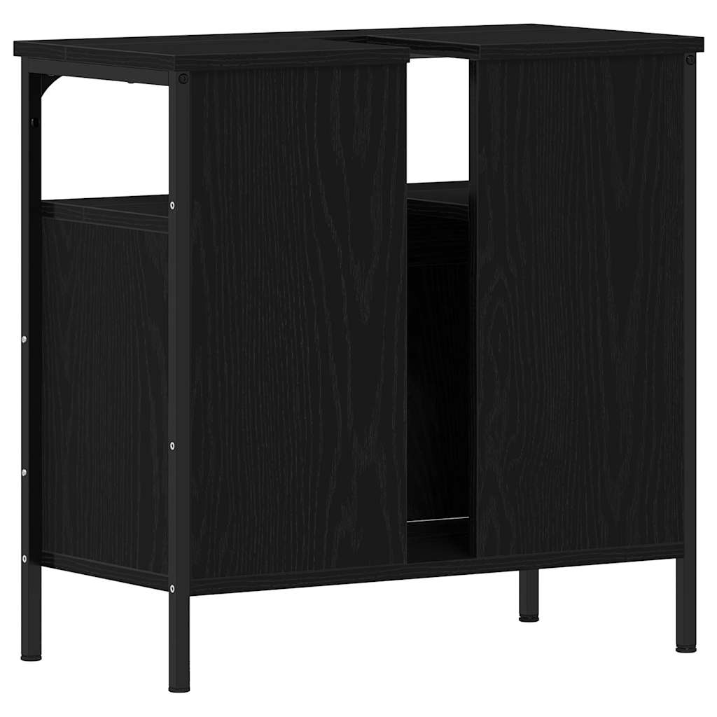 Ormarić za umivaonik u kupaonici crni hrast 60x30x60 cm inženjerski drvo