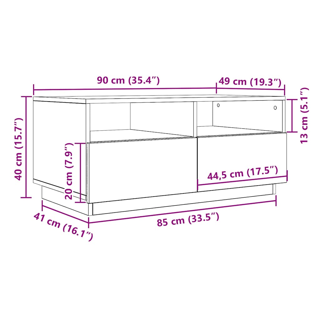 Klub stolić s LED svjetlima crni hrast 90x49x40 cm