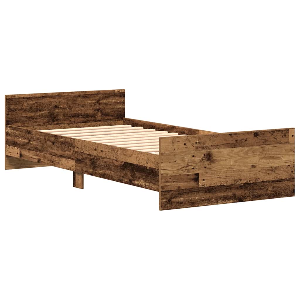 Okvir kreveta bez madraca staro drvo 75x190 cm
