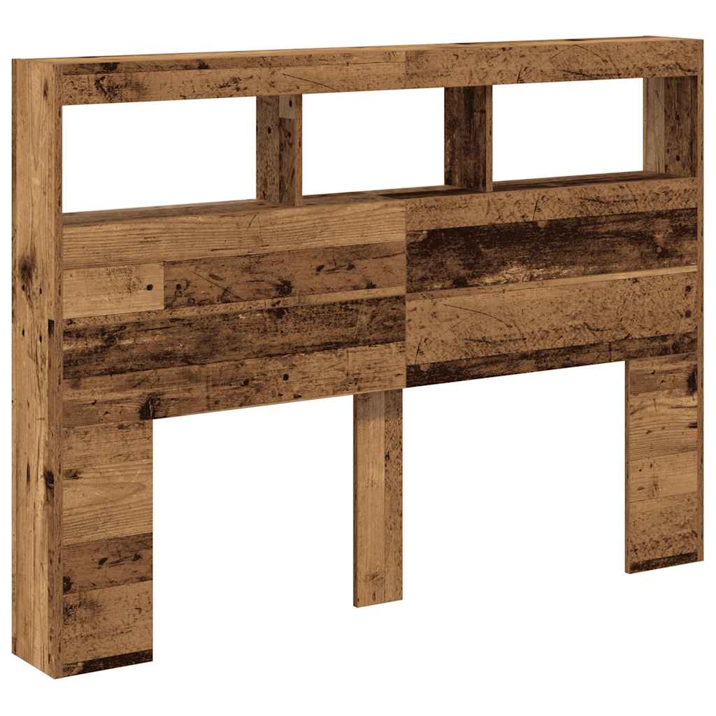 Ormarić za uzglavlje s LED svjetlima staro drvo 140x17x102 cm