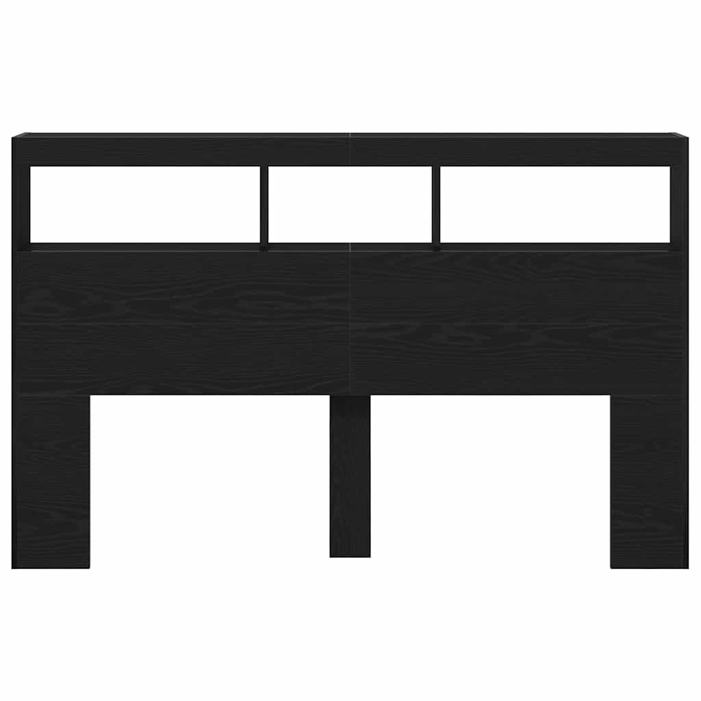 Ormarić za uzglavlje LED boja crni hrasta 160x17x102 cm
