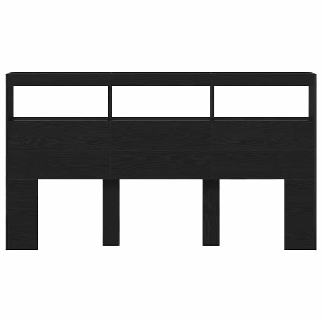 Ormarić za uzglavlje LED boja crni hrasta 180x17x102 cm