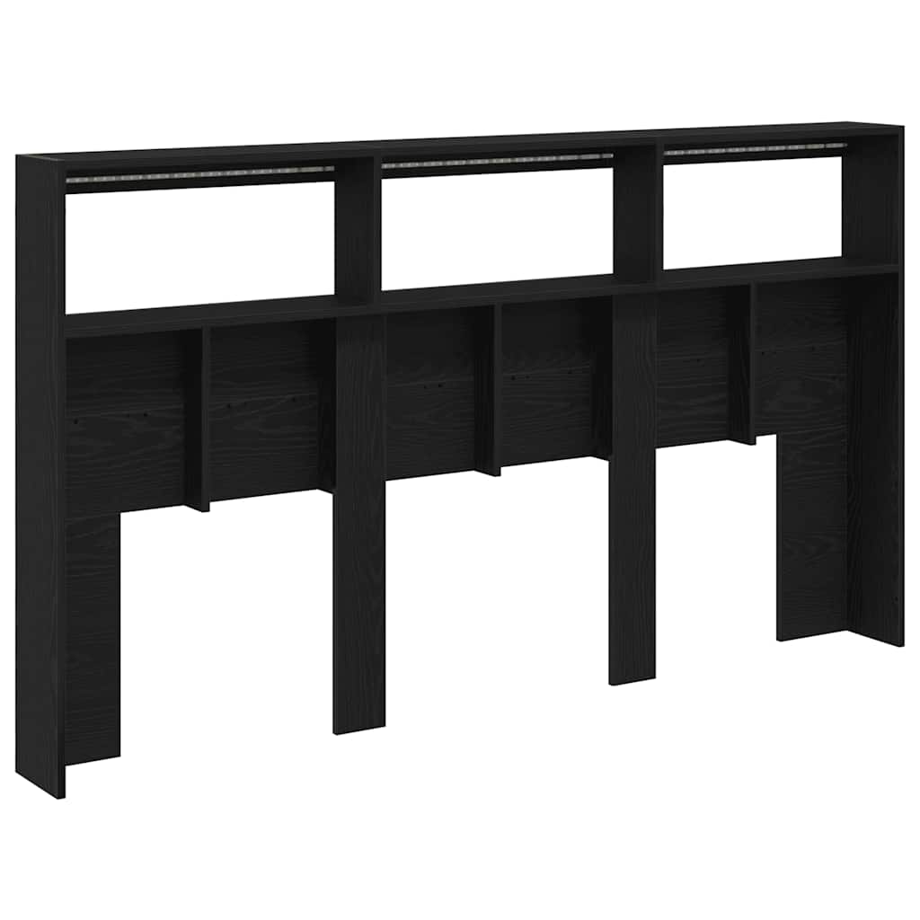 Ormarić za uzglavlje LED boja crni hrasta 180x17x102 cm