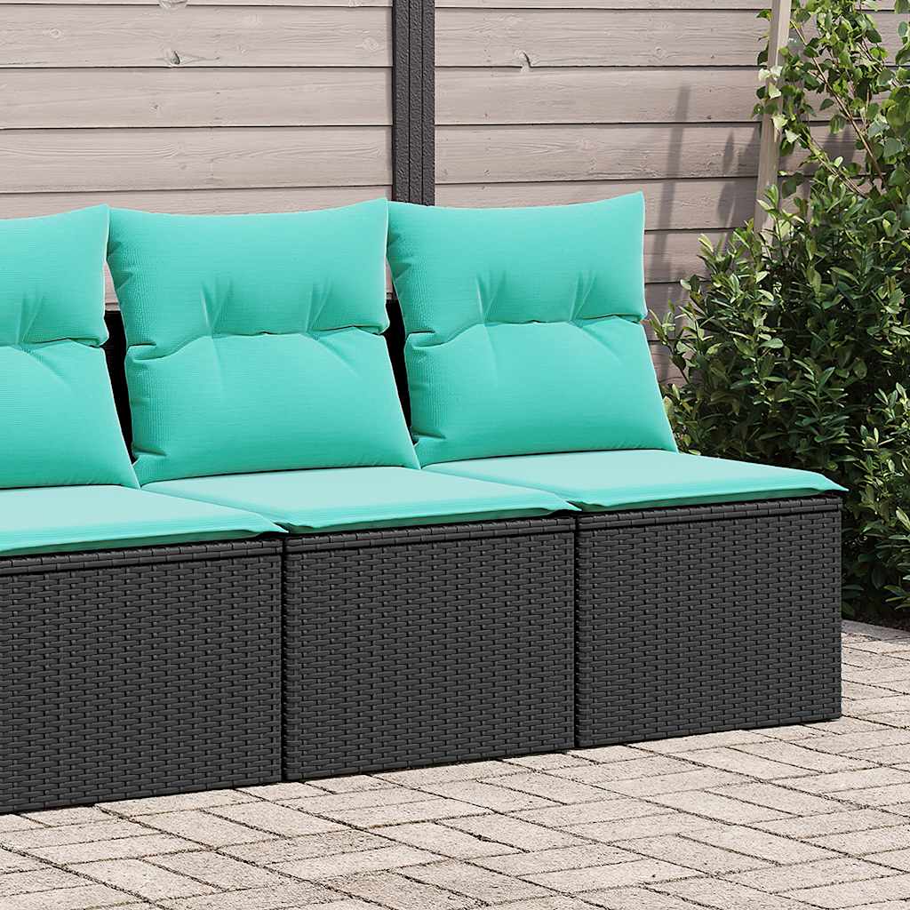 2-dijelni set vrtnih sofa s jastucima crni od poliratana bagrem