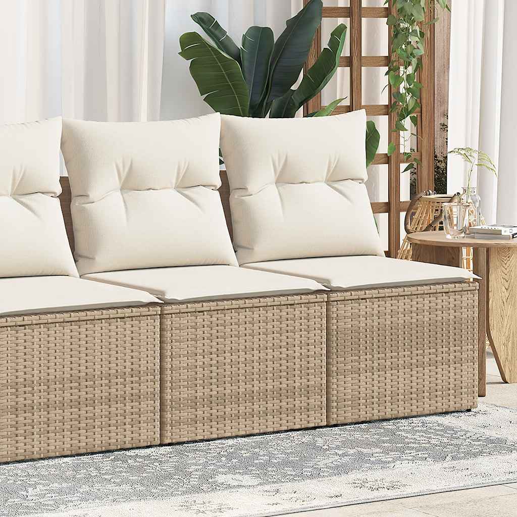 2-dijelni set vrtnih sofa s jastucima bež od poliratana bagrem