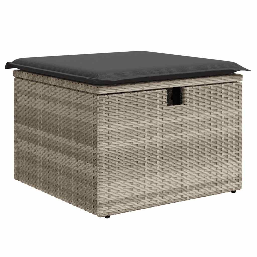 8-dijelni set vrtnih sofa od poliratana s jastucima svjetlosivi