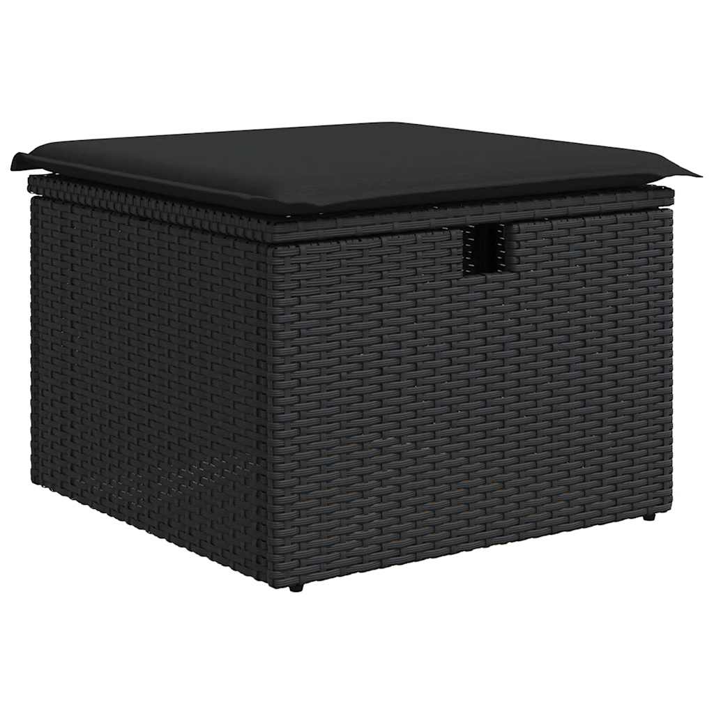 4-dijelni set vrtnih sofa od poliratana s jastucima crni