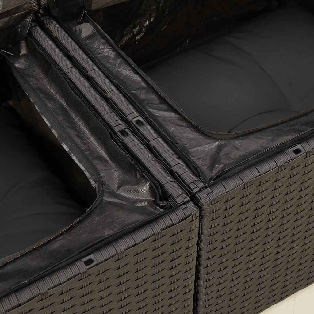 4-dijelni set vrtnih sofa od poliratana s jastucima crni
