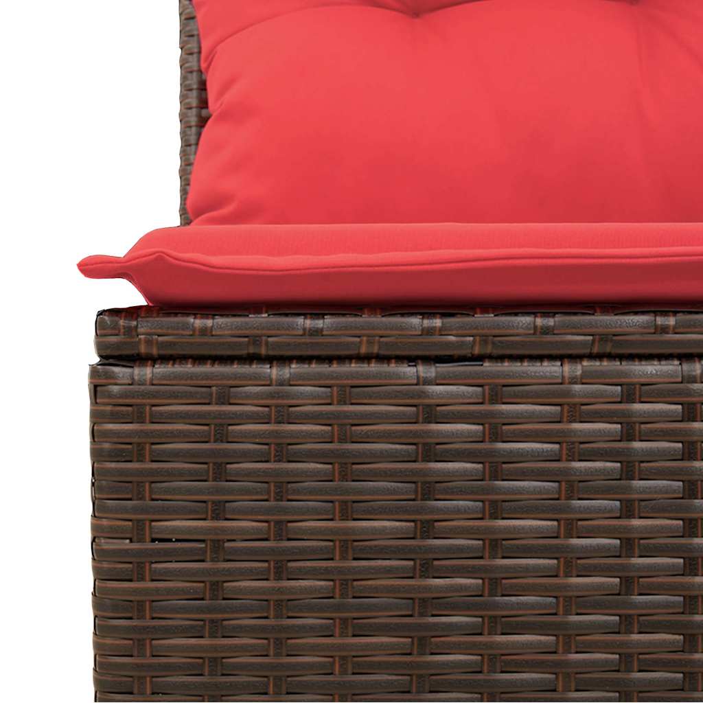 8-dijelni set vrtnih sofa s jastucima smeđi od poliratana