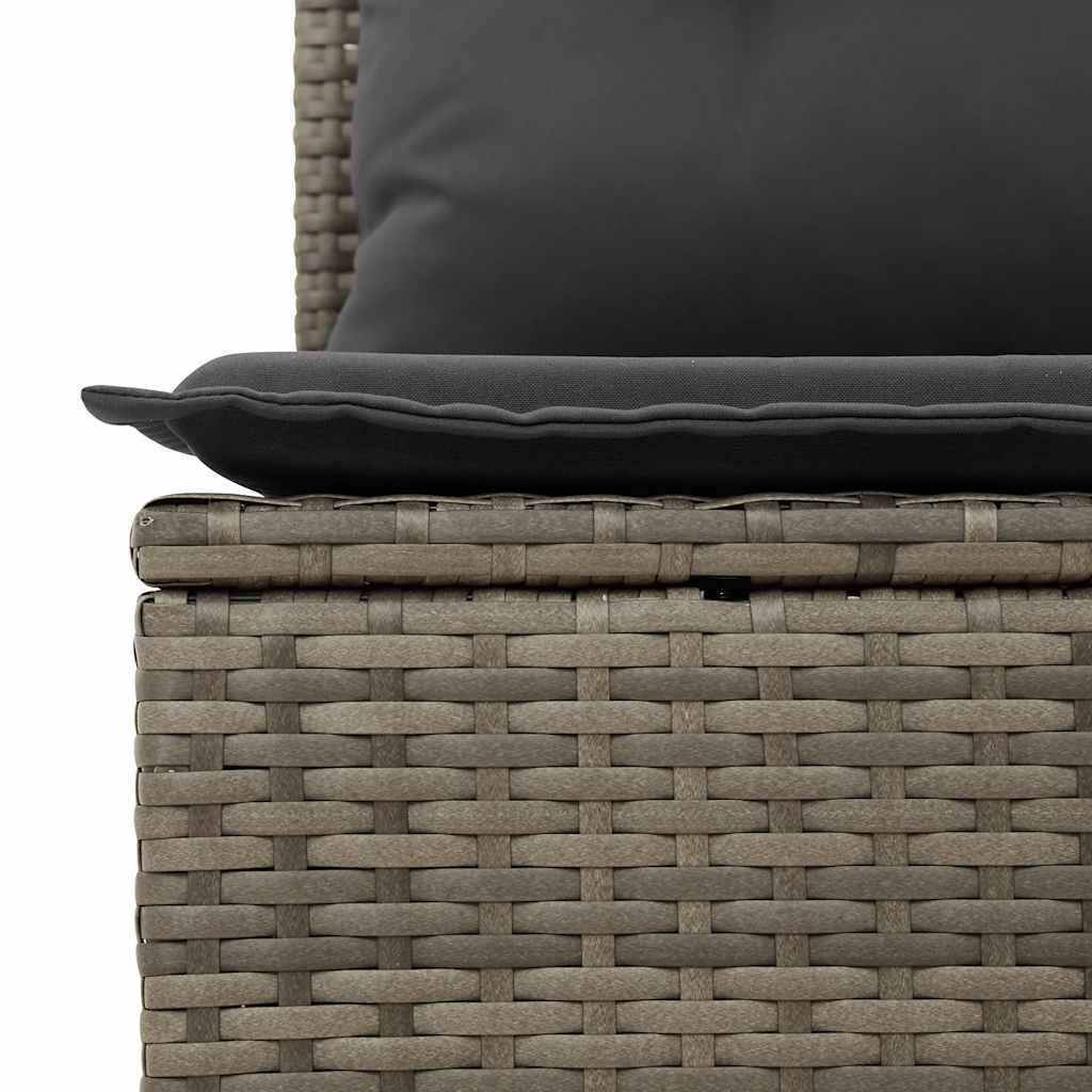 4-dijelni set vrtnih sofa od poliratana s jastucima sivi