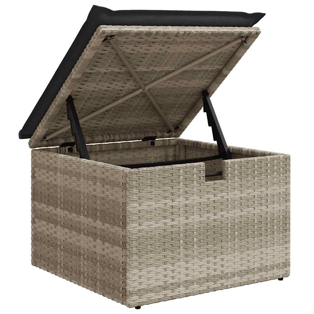 9-dijelni set vrtnih sofa od poliratana s jastucima svjetlosivi