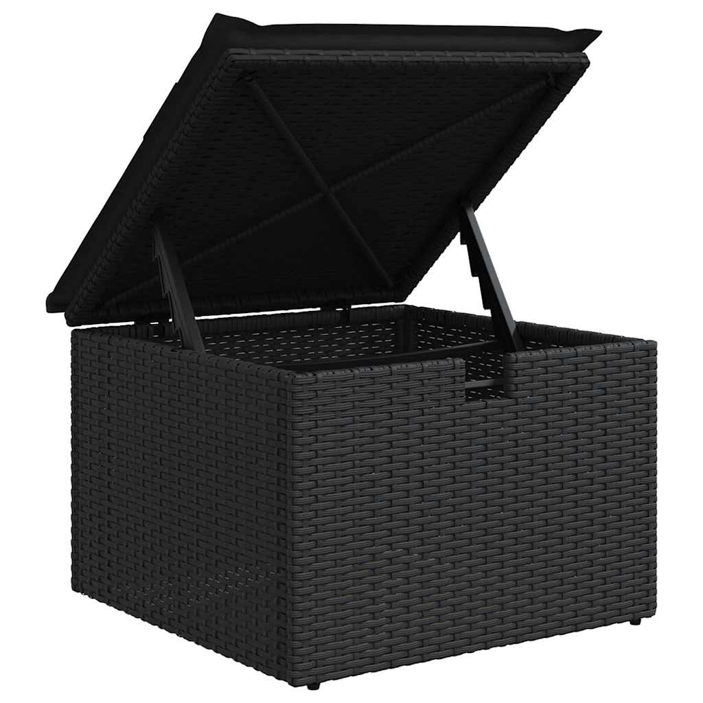 4-dijelni set vrtnih sofa od poliratana s jastucima crni