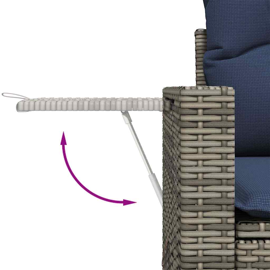 9-dijelni set vrtnih sofa s jastucima sivi od poliratana bagrem