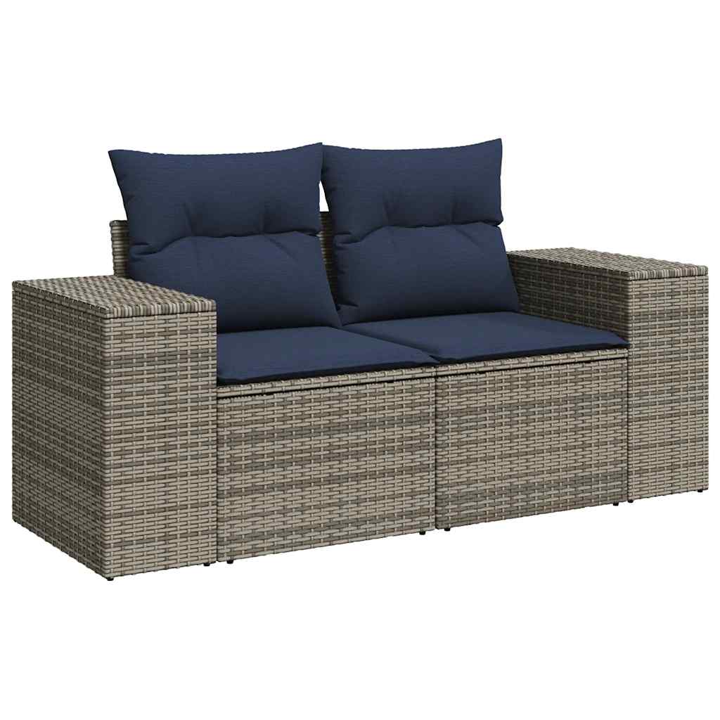 8-dijelni set vrtnih sofa od poliratana s jastucima sivi bagrem