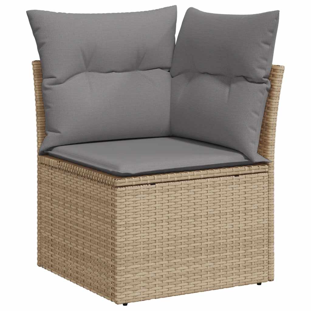9-dijelni set vrtnih sofa s jastucima bež od poliratana bagrem