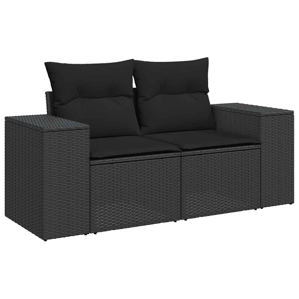 10-dijelni set vrtnih sofa s jastucima crni poliratana bagrem