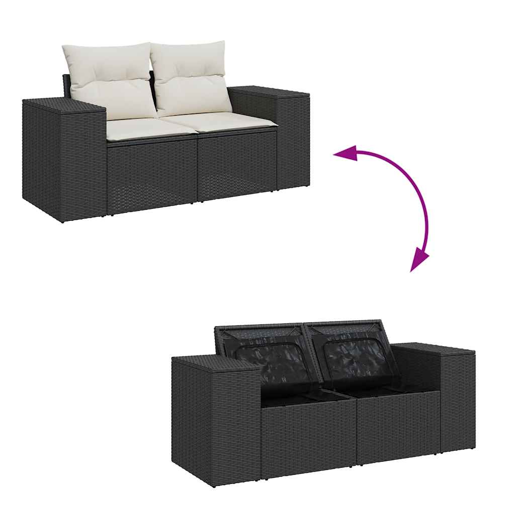 10-dijelni set vrtnih sofa s jastucima crni poliratana bagrem