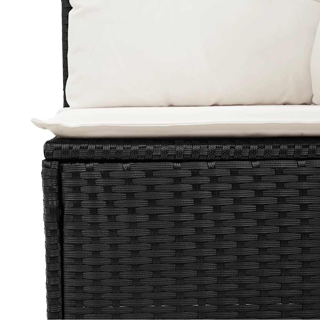 7-dijelni set vrtnih sofa od poliratana s jastucima crni bagrem