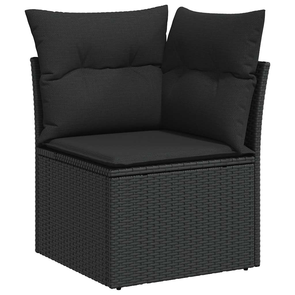 8-dijelni set vrtnih sofa od poliratana s jastucima crni bagrem