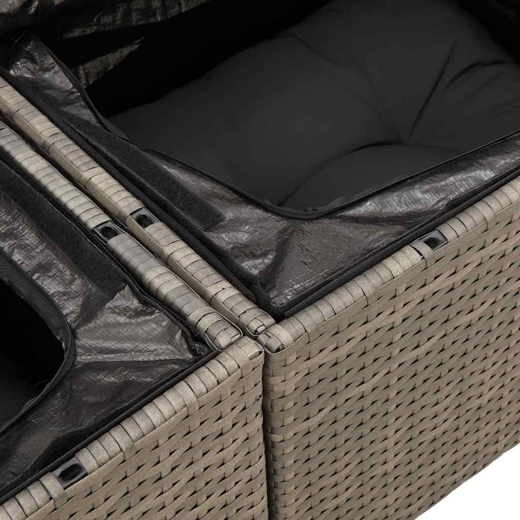 8-dijelni set vrtnih sofa od poliratana s jastucima sivi bagrem