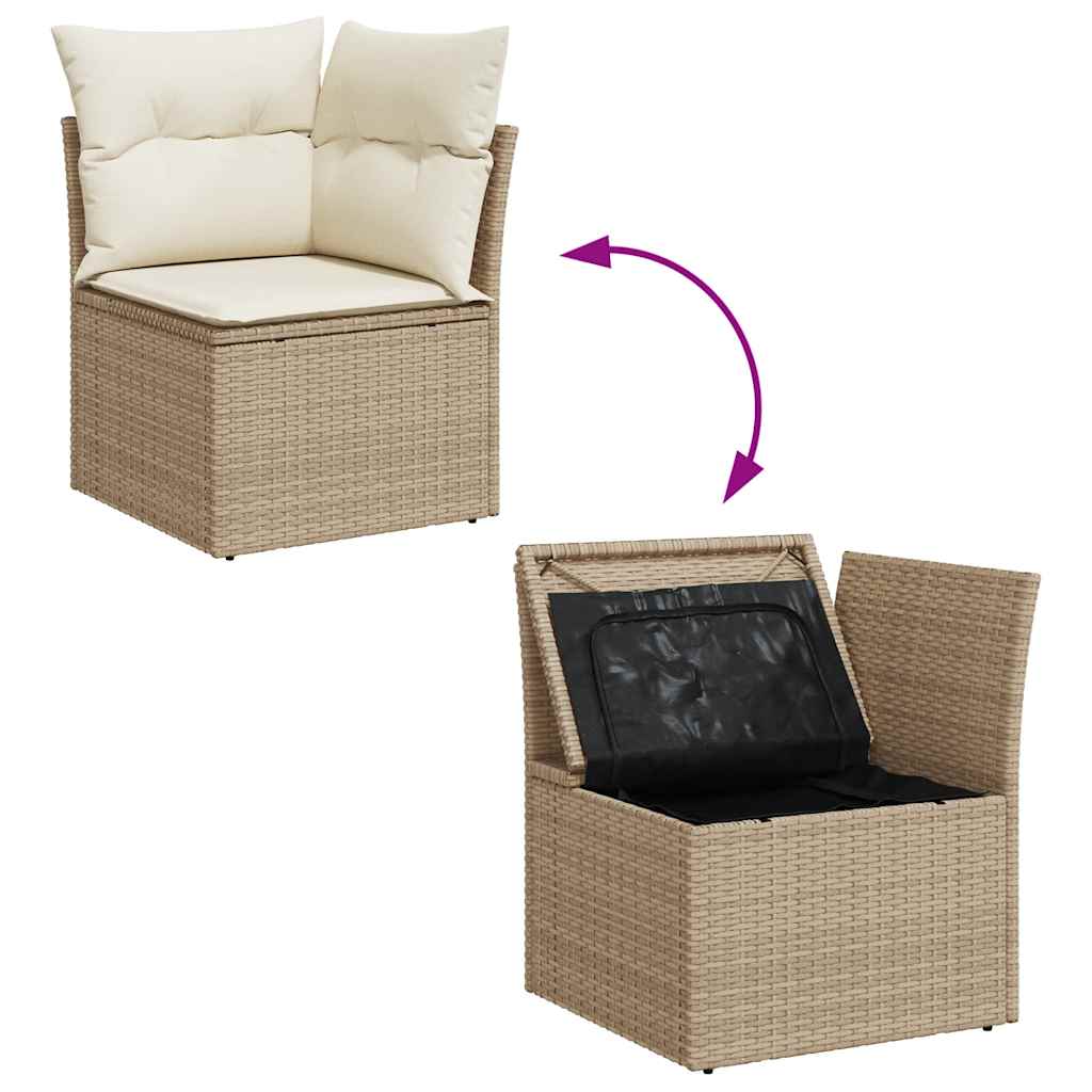 7-dijelni set vrtnih sofa s jastucima bež od poliratana bagrem