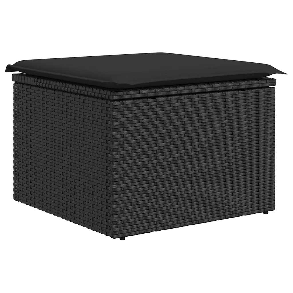 8-dijelni set vrtnih sofa od poliratana s jastucima crni bagrem
