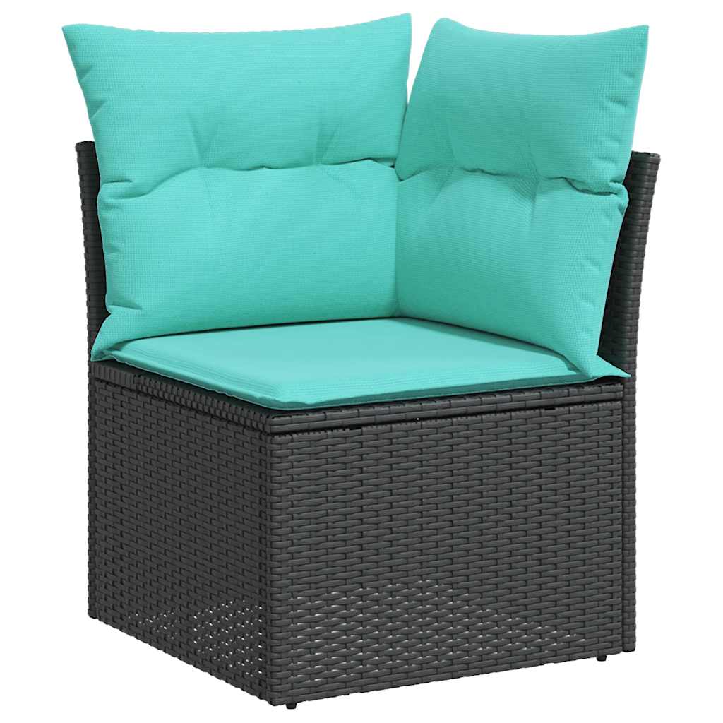 8-dijelni set vrtnih sofa od poliratana s jastucima crni bagrem