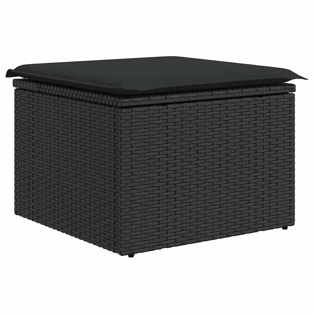 9-dijelni set vrtnih sofa s jastucima crni od poliratana bagrem