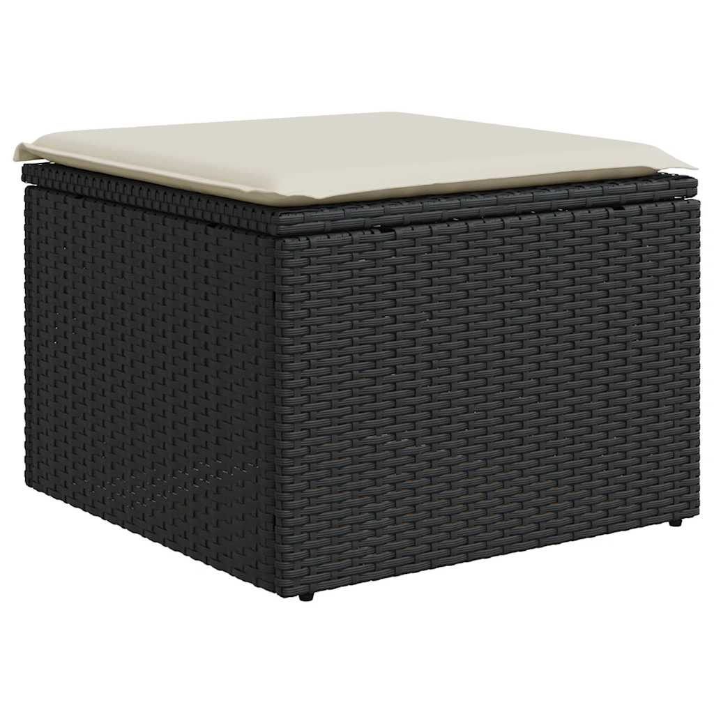 9-dijelni set vrtnih sofa s jastucima crni od poliratana bagrem
