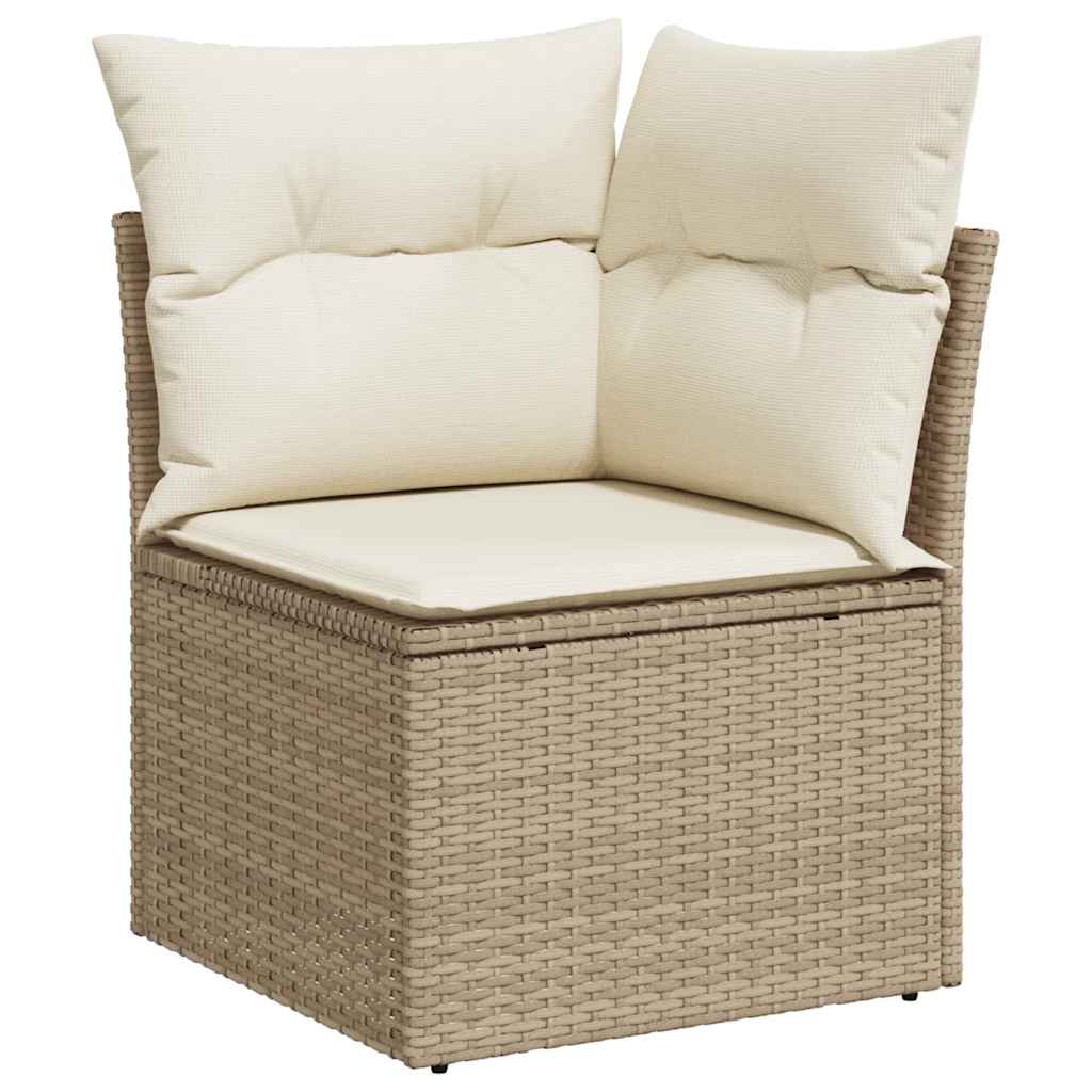 9-dijelni set vrtnih sofa s jastucima bež od poliratana bagrem