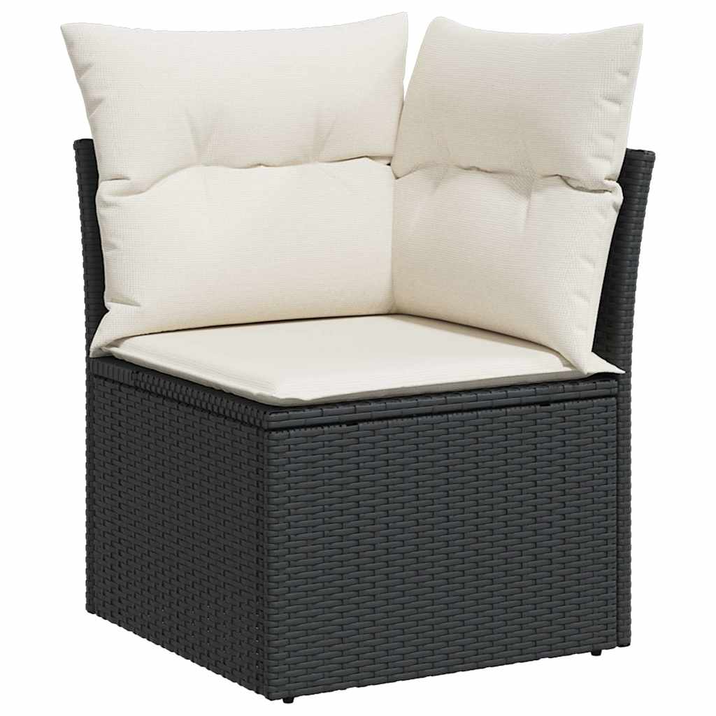 10-dijelni set vrtnih sofa s jastucima crni poliratana bagrem