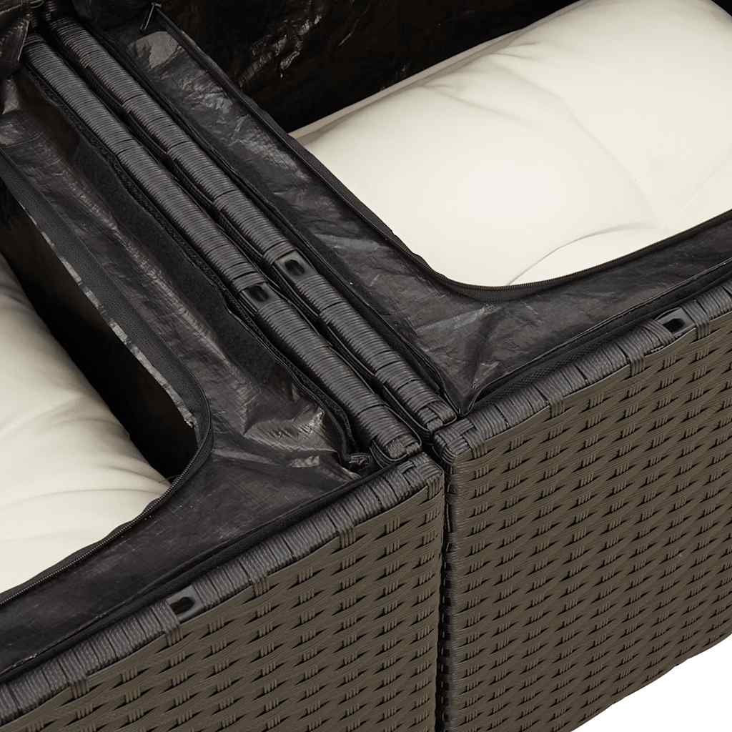 8-dijelni set vrtnih sofa od poliratana s jastucima crni bagrem