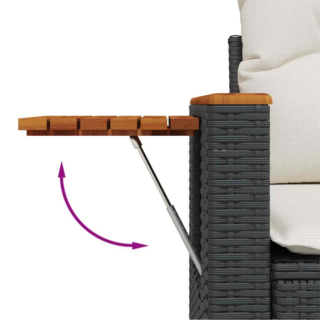 6-dijelni set vrtnih sofa s jastucima crni od poliratana bagrem