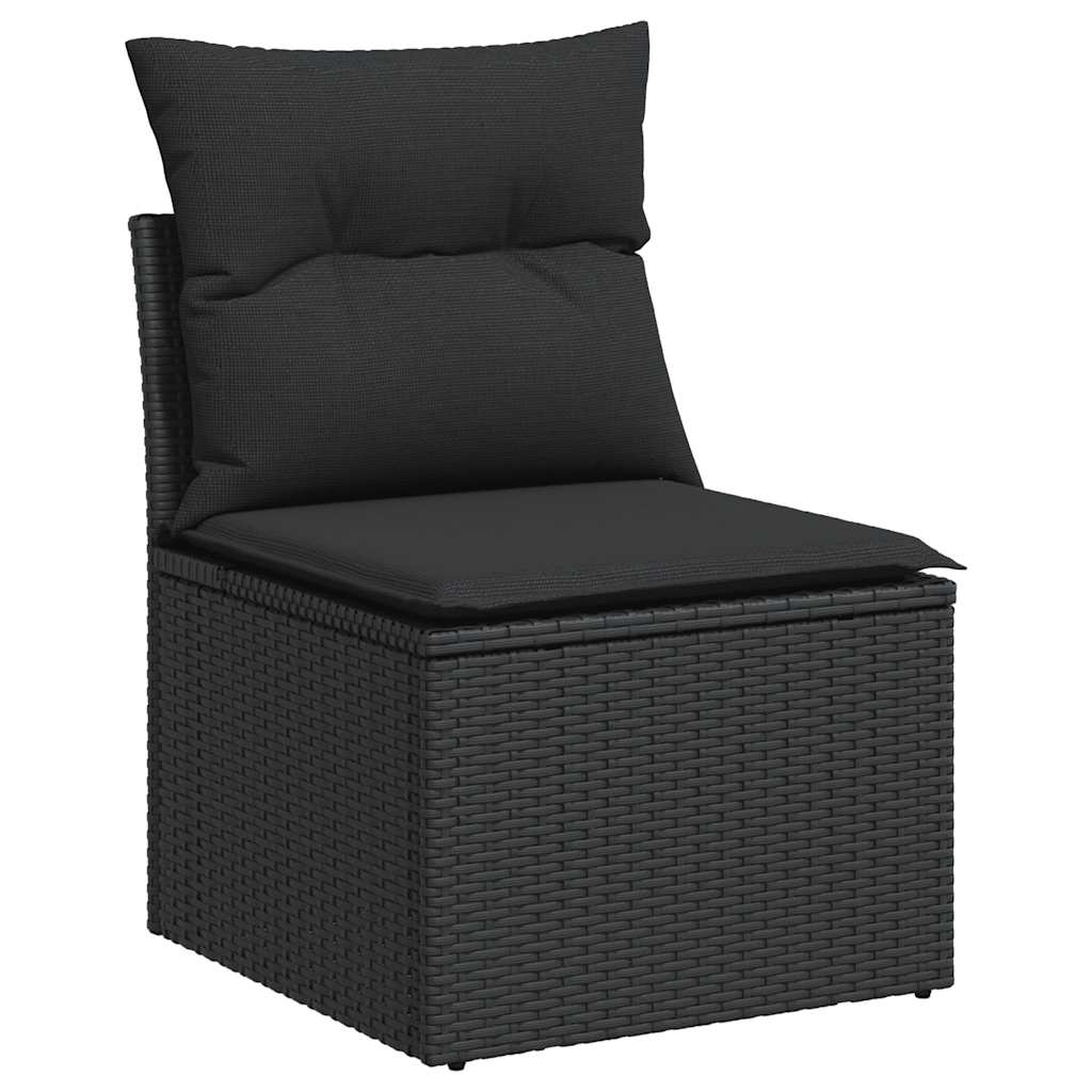 7-dijelni set vrtnih sofa od poliratana s jastucima crni bagrem