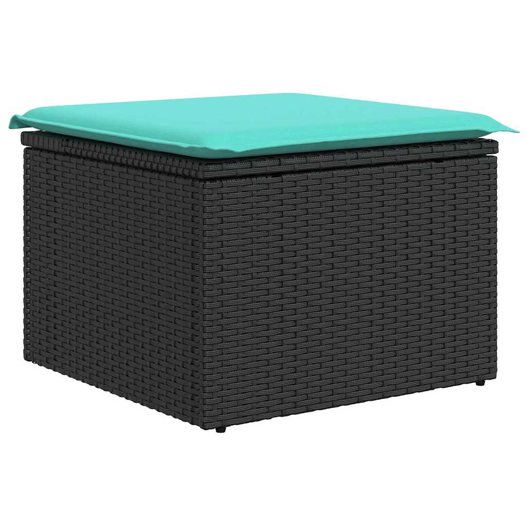 10-dijelni set vrtnih sofa s jastucima crni poliratana bagrem