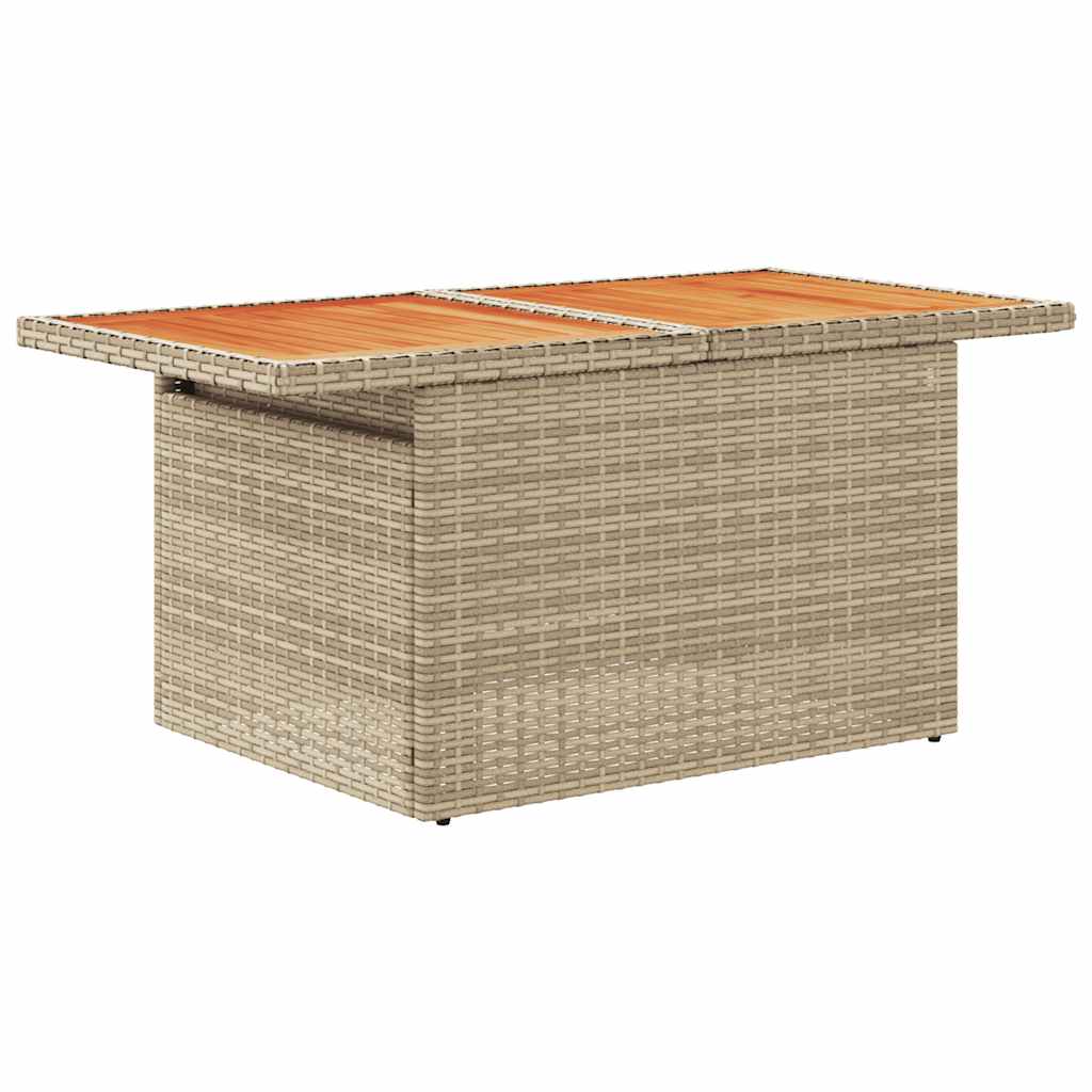 10-dijelni set vrtnih sofa s jastucima bež od poliratana bagrem