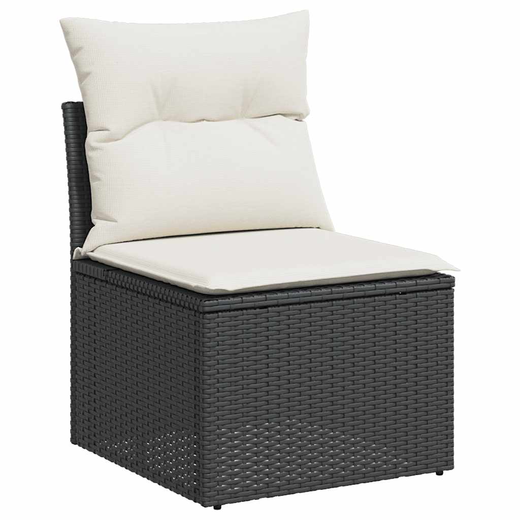 6-dijelni set vrtnih sofa s jastucima crni od poliratana bagrem
