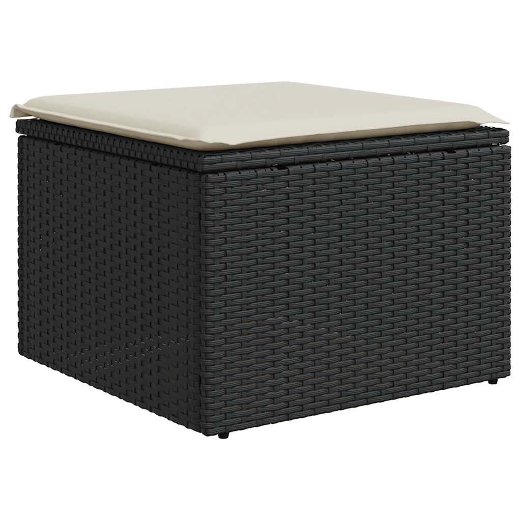 6-dijelni set vrtnih sofa s jastucima crni od poliratana bagrem